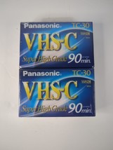 Panasonic TC-30 Super High Grade 90 min Tapes 2 Pack VHS-C NEW - $11.89