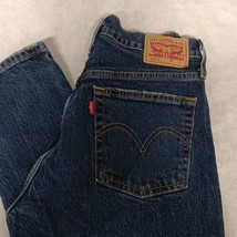 Levi&#39;s 501S Skinny Blue Jeans 27x30 Dark Wash Distressed Button Fly - $34.95