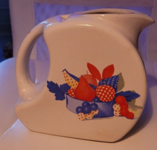 VTG Universal Potteries Cambridge Calico Fruit Refrigerator Jug Pitcher ... - $49.98