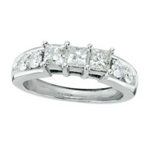 2 Ct LC Moissanite 3-Stone Engagment Promise Ring 14K White Gold Plated - £82.20 GBP