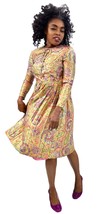 VTG 60s Mary Sachs Metallic Paisley Mod Gogo Dress XS S Rhinestone Detail - $222.75