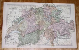 1908 Original Antique Map Of Switzerland / Alps - £15.94 GBP