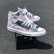 Swirl White Low Top Converse - Men&#39;s And Women&#39;s Shoes - £140.75 GBP