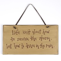  1072CP- Dance in the Rain Primitive wood Sign  - £5.58 GBP