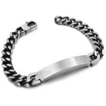 Gokadima Stainless Steel ID Bracelet For Men Jewelry masculina pulseira, Black / - £14.39 GBP