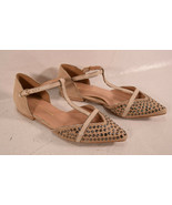 Paula Torress Womens Flat Sandals Studs Beige 8 US - $73.26 CAD