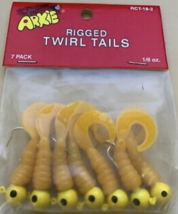 Arkie Rigged Twirl Tails Fishing Bait, Yellow, 1/8 Oz, Pack of 7 - €5,91 EUR