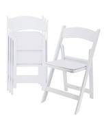 Elama 4 Piece Plastic Folding Resin Chair in White with Removable Seat Pad - $190.20 CAD