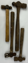 Vintage Ball Peen Hammer Blacksmith Tools Wood Handle Lot Of 4 Assorted Sizes - £35.59 GBP