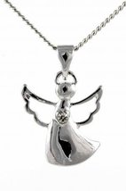 Lovely Daughter Angel Holding a Crystal Heart Pendant Necklace with Crys... - £12.15 GBP