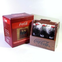 Coca Cola 1990s Filled Mini Contour Bottles In Wooden Crate Carrier w/ Handle - £54.19 GBP