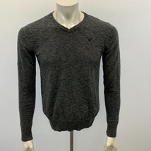 American Eagle sweater Small Gray Men&#39;s V Neck Long Sleeve CottonAthleti... - $7.92