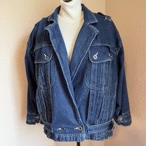 Together Women&#39;s Vintage Size XL 80’s Blue Denim Boyfriend Trucker Bombe... - £37.22 GBP