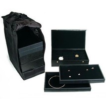 21 Ring Chain Jewelry Pad Display Trays Carrying Case - £123.14 GBP