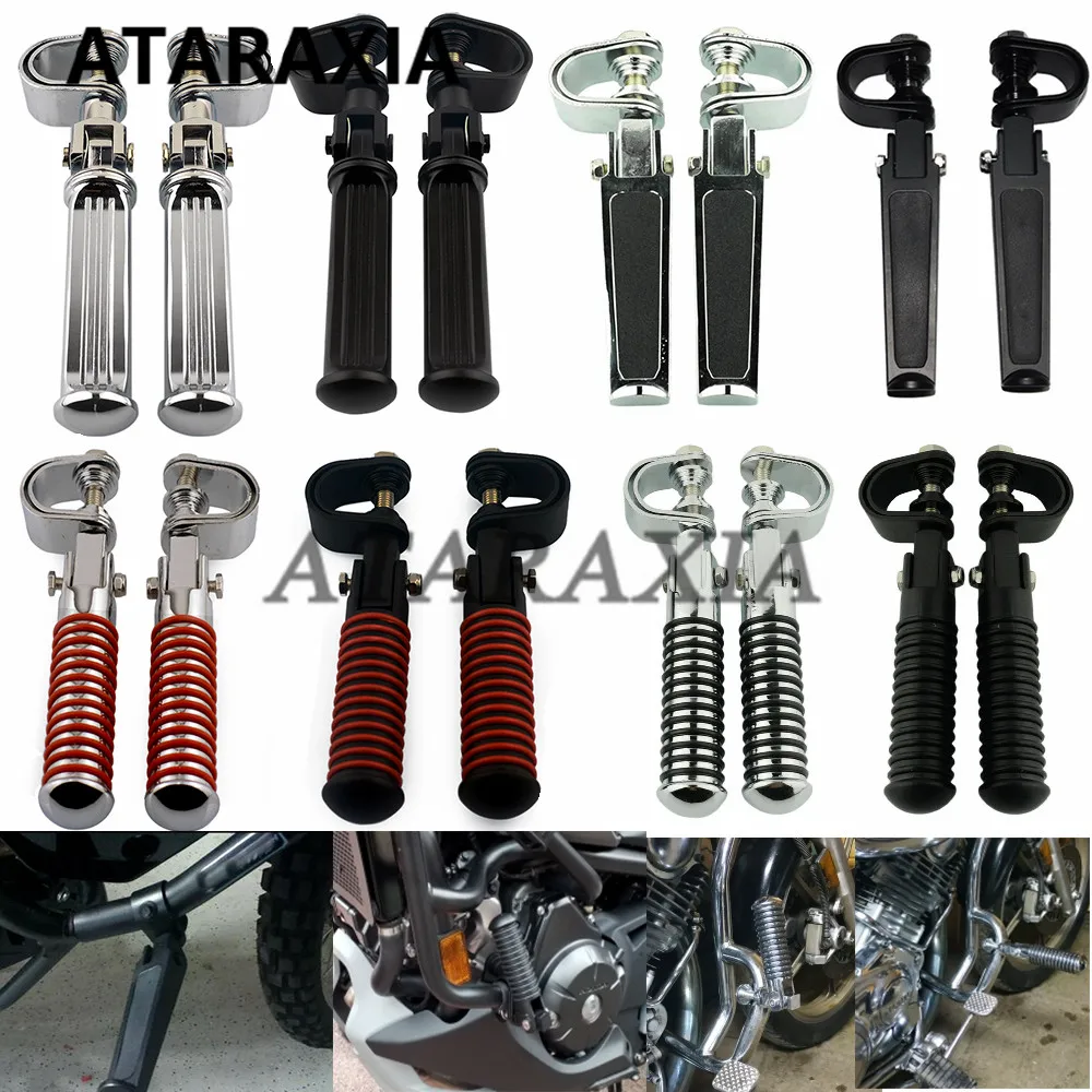 Otorcycle chrome black 7 8 1 crash bar footrests clamp highway o ring footpegs pegs for thumb200