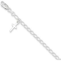 Sterling Silver Cross Fancy Link Bracelet 6&quot; - £61.41 GBP