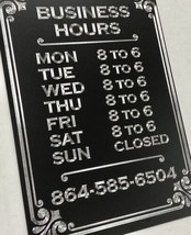 Diamond Etched Custom Business Store Hours 10x7 Aluminum Weatherproof Sign - $543.78 MXN