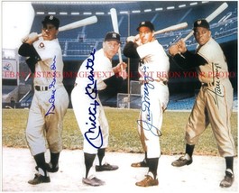 Mickey Mantle Duke Snider Joe Dimaggio And Willie Mays Signed Autograph Rp Photo - £14.17 GBP