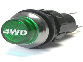 Pacific Customs Large Green 4Wd Engraved For Four Wheel Drive Indicator Warning  - £33.45 GBP