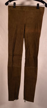 Vince Womens Leather Lambskin Suede Legging Skinny Ankle Zip Green S New - $247.50