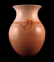 Studio Art Pottery Heart Vase Stoneware Signed 1989 - £31.44 GBP