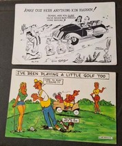 Signed Petley, Indians Look Like Womans Husband,Playing Golf Too Lot 2 Postcards - $3.96