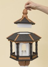 BIRD FEEDER ~ Amish Handmade Recycled Poly Hexagon ~ Tan Cherry &amp; White ... - $212.99
