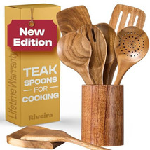 9 Pieces Premium &amp; Durable Organic Teak Wooden Cooking Utensils - $107.96