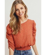 Women&#39;s Smocked Band Top With Shirring Puff Sleeve - $400.34 MXN