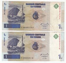 Congo,1 Frankenstein,1997,Ensemble 2,Banque Centrale Du Congo ,P85,XF+ Rare - $23.76