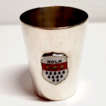 VTG SOLID 925 Sterling Silver Colorful Enamel Koln Cologne Region Shot Glass - £31.26 GBP