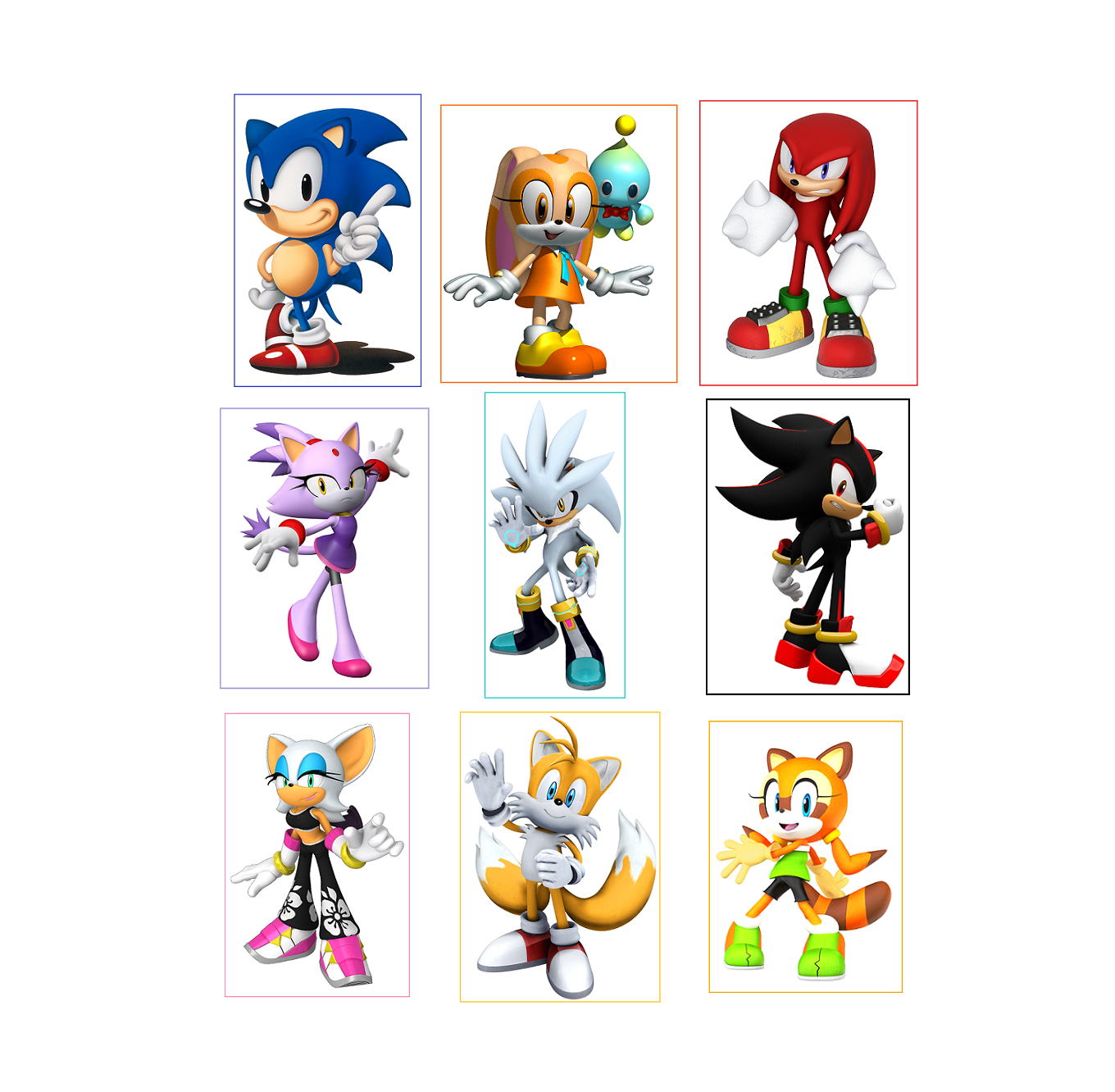 Primary image for 9 Sonic The Hedgehog Inspired Stickers, Party Supplies, Favors, Birthday, Labels