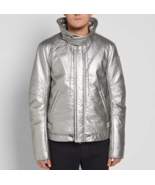 HELMUT LANG Mens Puffer Astro Moto Long Sleeve Stylish Silver Size S H07... - £533.34 GBP
