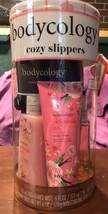Bodycology 4 Piece Gift Set Pink Vanilla with Cozy Slippers New - £10.39 GBP