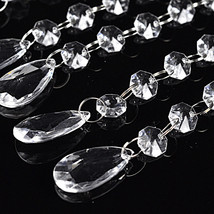 25x Acrylic Crystal Clear Bead Garland Chandelier Hanging Wedding Supplies Decor - £9.85 GBP