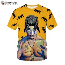 2Pac T-shirt Rapper  Tupac 3D Print Streetwear Men Women New Casual O-Neck T Shi - £68.30 GBP