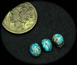 2.0 cwt Rare Vintage #8 Matched Lot of 3 Turquoise Cabochons - £23.92 GBP