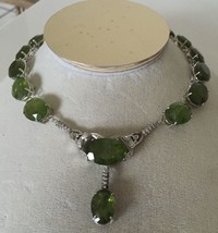 New Huge VS-S 150ct peridot diamond 14k,18k white gold, Platinum Choker necklace - £15,517.19 GBP