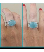 New Huge Natural Rare sky blue 12 ct Grandidierite Diamond &amp; 14k gold ring - £10,286.92 GBP