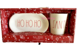 Rae Dunn Christmas Cookies and Milk Ho Ho Ho Santa Cup Plate Set Melamine - £29.45 GBP