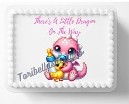 Pink Baby Dragon Edible Image Year Of The Dragon Baby Shower Edible Birt... - £13.11 GBP