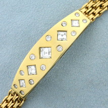 Designer 3ct TW Square Emerald Cut and Round Diamond Bracelet in 18k Yellow Gold - £7,367.81 GBP