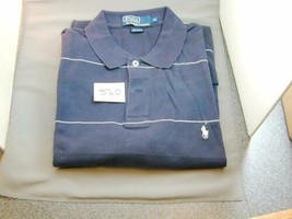 Men&#39;s Polo by Ralph Lauren Polo Shirt Navy &amp; White Stripe Worn Once  MEDIUM S60 - £15.74 GBP