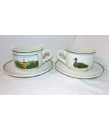 Villeroy and Boch NAIF Farm Mallard Duck Scene Countryside 2 Cup &amp; Sauce... - $54.76 CAD