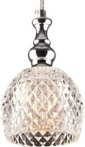 Glass Globe Pendant Light Fixture Farmhouse Crystal Chrome Hanging Kitchen Bar - £35.09 GBP