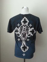 Affliction Men Graphic V-Neck T-Shirt Size M 100% Cotton Made in USA - $40.70
