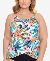 $79 Swim Solutions Plus Size Montego Bay Underwire Tankini Top Natural Size 20W - £35.52 GBP