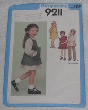 Simplicity Pattern 9211 Girl&#39;s Sundress, Dress, Jumper &amp; Pants Size 6 Vintage - £5.57 GBP