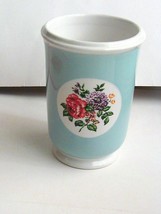 Martha Stewart Everyday Tumbler/Cup  Floral on Blue and White - £7.85 GBP