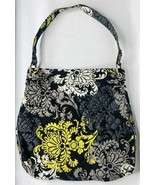 Vera Bradley Baroque Shoulder Tote Bag Black Gray Yellow Print - $24.74